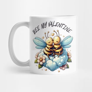 couple of bees embracing on a cloud Mug